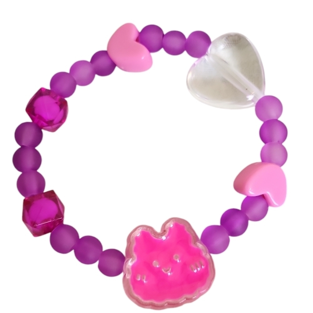 Sanrio Kawaii Anime Melody Kuromi Cinnamoroll Heart Stretch Bracelet